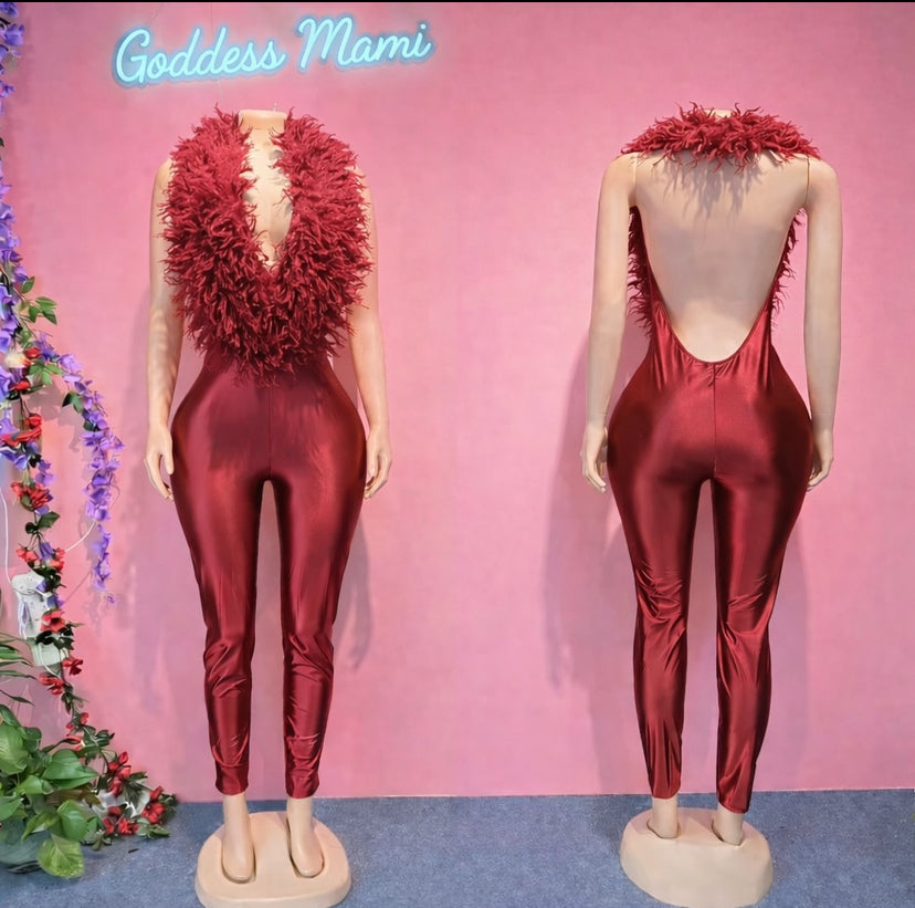 🌹 Crimson Temptress (pre order) — The Goddess Aura Jumpsuit