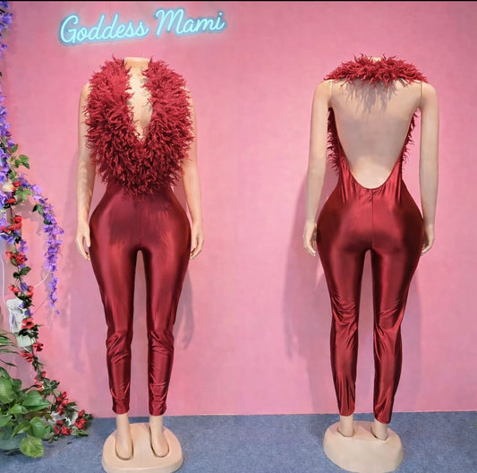 🌹 Crimson Temptress (pre order) — The Goddess Aura Jumpsuit